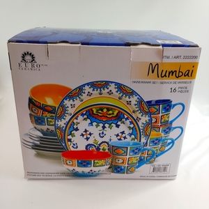 Euro ceramica Mumbai 16pc dinnerware set